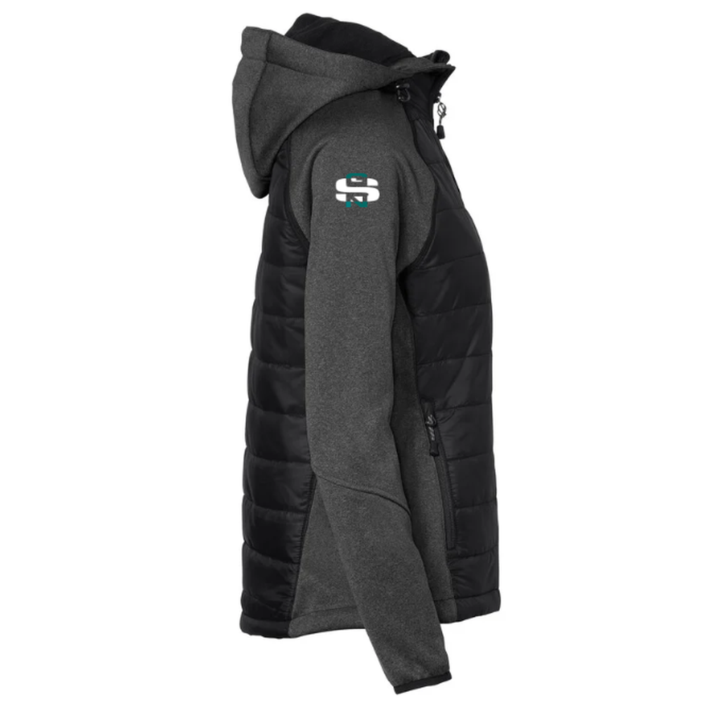 Hakro Kapuzen-Hybridjacke Contrast Damen, Schwarz