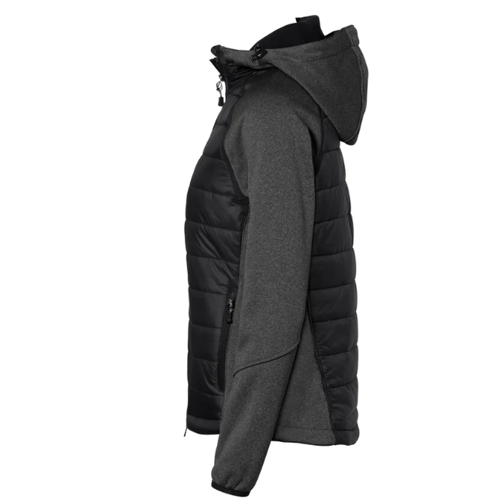 Hakro Kapuzen-Hybridjacke Contrast Damen, Schwarz
