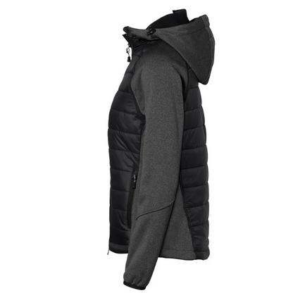 Hakro Kapuzen-Hybridjacke Contrast Damen, Schwarz