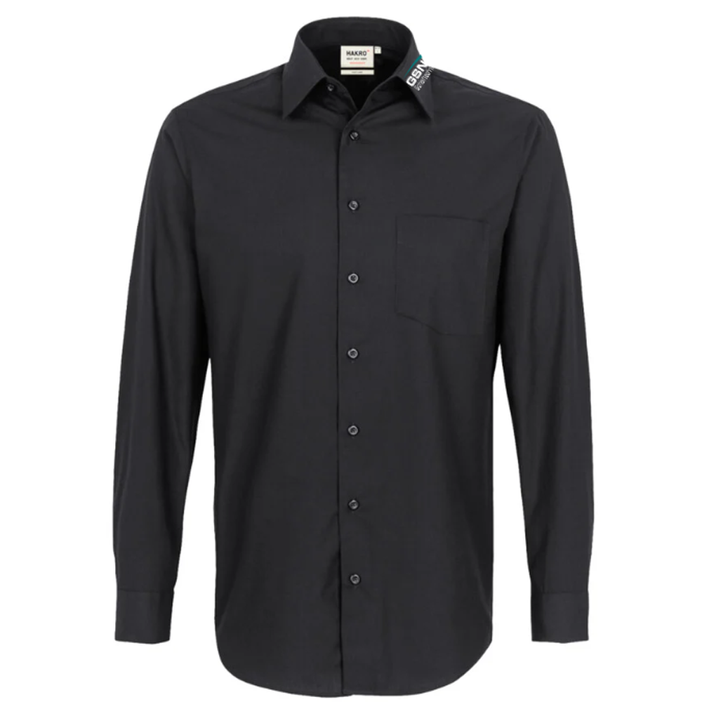 Hakro Hemd Mikralinar Comfort, Schwarz 123