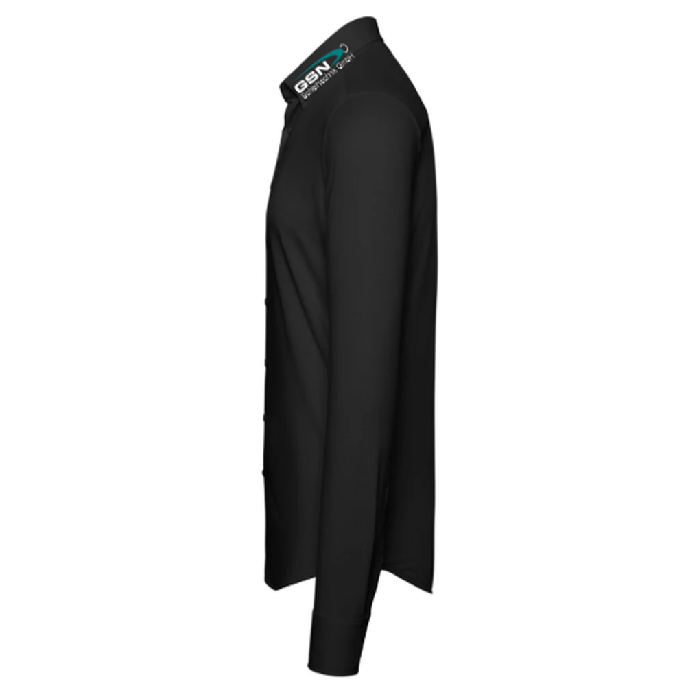 Hakro Hemd Natural Stretch Regular, Schwarz 130